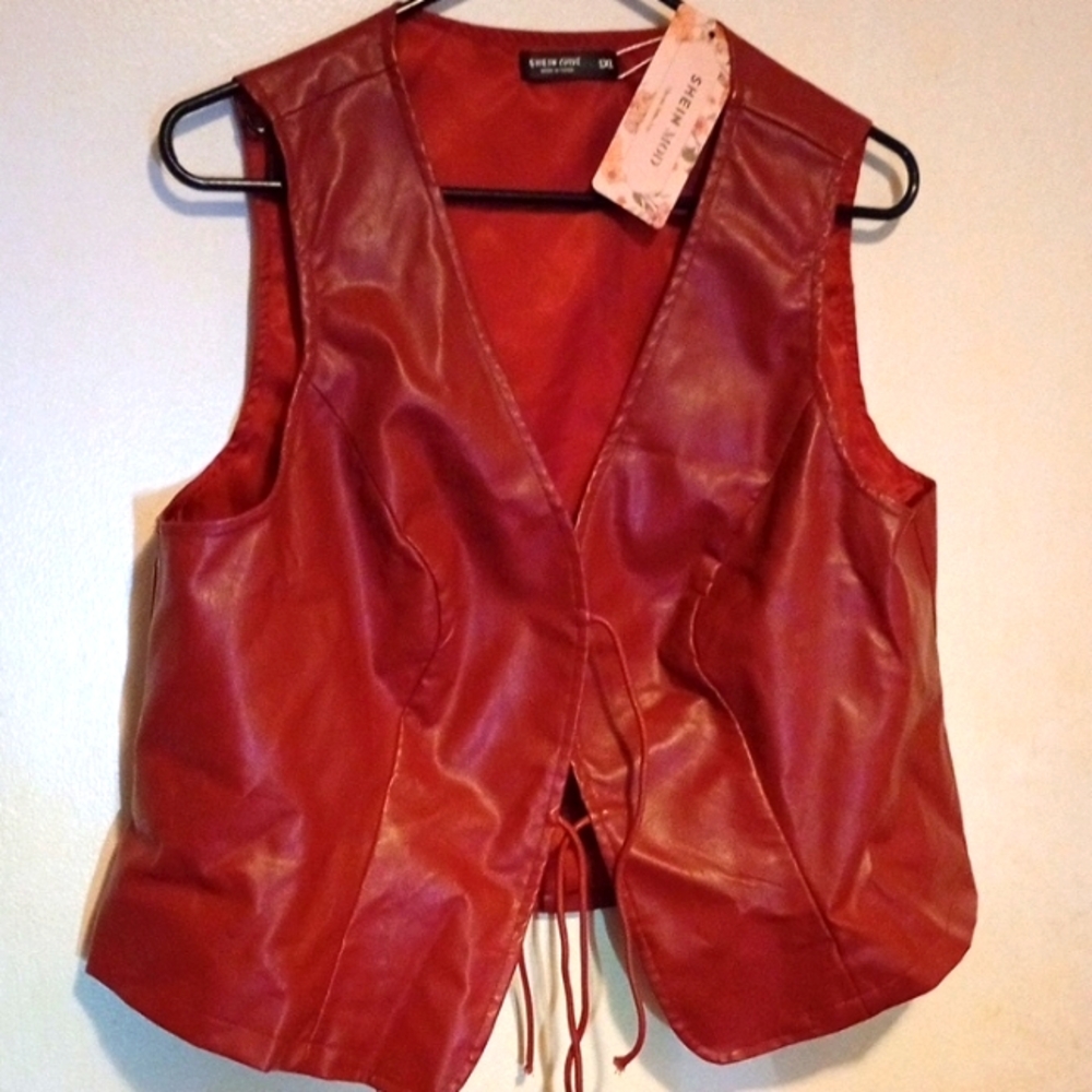 Shien Red Vest Chic Layering Essential